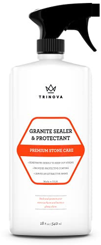 Limpiador y Lustrador de Granito para Uso Diario – Mejora el brillo y sin rayones – Para mostradores, mármol, piedra, baños, cocinas, isla de cocina y más. 18 OZ Trinova