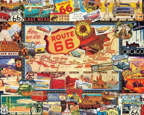 White Mountain 747 Route 66 Puzzle, rot, 1 EA