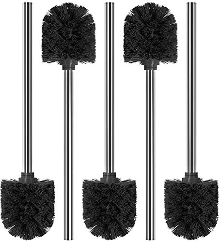 WELLGRO 5 x Edelstahl WC-Bürste schwarz - Ersatz Toilettenbürste - Klobürste - Bürste - Ersatzbürste - Ersatztoilettenbürste