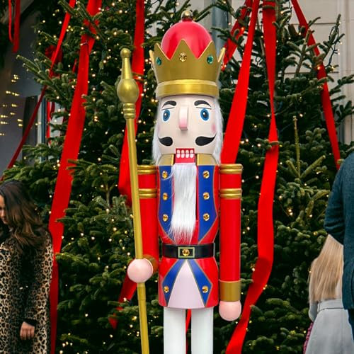 CDL 1,8 m di Altezza Life-Size Large/Gigante Rosso Natalizio in Legno schiaccianoci Soldato Ornamento Natale schiaccianoci Re Natale/Eventi/Cerimonie/Commerciali Indoor/Outdoor Decorazione K20