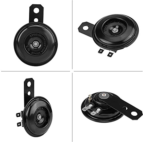 KIMISS Motorcycle Horn, Universal Super Laut Metall Hupe Wasserdichte Elektrische Horn Runde Lautsprecher für Roller Moped Dirt Bike