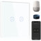 BSEED Smart Light Switch,Compatible with Alexa and Google Home,2 Gang 1 Way WiFi Touch Switch,2 Way or Multi-Way Control by SmartLife APP,White Alexa Switch with LED Indicator Light-Neutral Wire Need