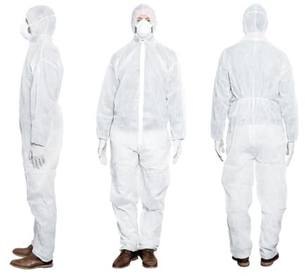 MaiMed Overall Schutzanzug Schutzkleidung Arbeitsanzug Anzug Maler, weiß, XL, 1 St
