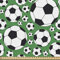 ABAKUHAUS Fußball Gewebe als Meterware, Sportmotiv, Schön Gewebten Stoff für Polster und Wohnaccessoires, 1M (148x100cm), Weiß Schwarz Grün