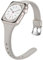 Laffav Slim Band kompatibel mit Apple Watch, 40 mm, 38 mm, 44 mm, 42 mm, für Damen und Herren, weiches Silikon, schmal dünn, Pebble Gray, 38mm/40mm M/L