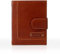 MIKA 14113002 - Geldbörse aus Echt Leder, Portemonnaie im Hochformat, Geldbeutel mit 12 Kreditkarten Fächer, 4 Einschubfächer, 2 Scheinfächer, Münzfach, Brieftasche Cognac, ca. 13 x 10,5 x 3 cm