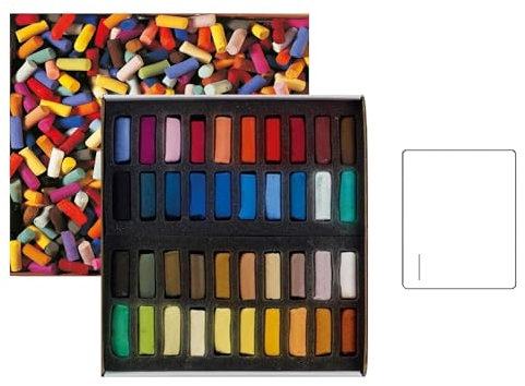 Sennelier ensemble de Pastel secs 40 demi-pastels tendres à l'écu Pastel Extra Fins et 1 cartes