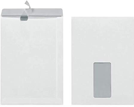 Herlitz Versandtasche C5 90 g Haftklebend mit Fenster, mit Innendruck in Folienpackung, eingeschweißt, weiß (C5, 3)