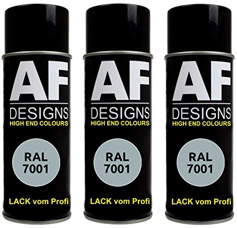 Alex Flittner Designs 3x RAL Lackspray Autolack Buntlack Spraydose RAL7001 SILBERGRAU matt