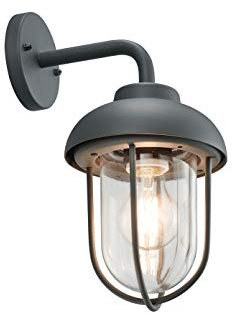 meineWunschleuchte Vintage Außenwandlaterne aus Aluminium Anthrazit, Höhe 33cm