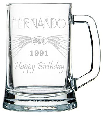 Chope de biere - personnalisation avec gravure, verre épais 1 kg (4) classique