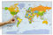 ORBIT GLOBES & MAPS Weltkarte - Kork Weltkarte auf Pinnwand mit Holzrahmen (silber) 90 x 60 cm, englisch mit Fähnchen und Pins sowie Befestigungsmaterial
