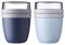 Mepal - Lunchpot Ellipse Mixed - Nordic Blue + Nordic Denim – 500 ml praktischer Reisebecher, Joghurtbecher, To go Becher – Geeignet für Tiefkühler, Mikrowelle und Spülmaschine, 700 ml