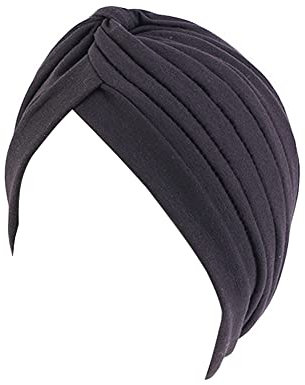 beauty YFJH Damen-Turban, Baumwolle, Kopfbedeckung, Kopfbedeckung, Haube, Haarausfall, Schwarz, Einheitsgröße