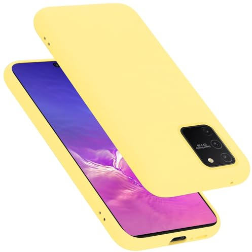 Cadorabo Hülle kompatibel mit Samsung Galaxy A91 / S10 LITE / M80s Hülle Silikon Handyhülle für Galaxy A91 / S10 LITE / M80s Case aus flüssigem Silikon- Kratzfeste dünne TPU Schutzhülle - Liquid GELB