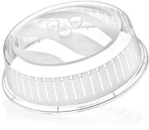 Maestro Craft Microwave Splatter Guard PP Food Plate Cover with Steam Vents BPA Free Clear Plastic Plates Microwave Cover 26Cm