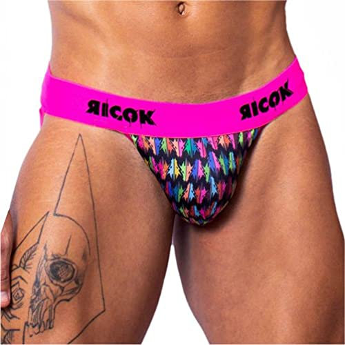 Jockstrap - Slip da uomo, a vita bassa, G-String, jockstrap, rosa, L pantaloncini