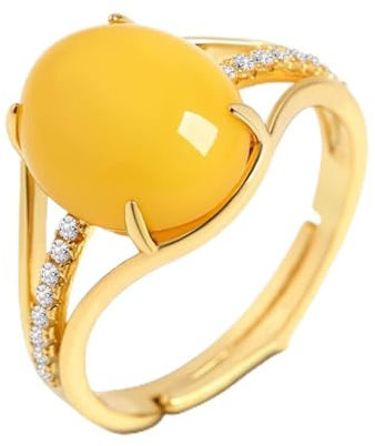 925 Silber Ringe Für Frauen Edlen Schmuck Natürlichen Gelben Bernstein Ring Einstellbare Größe Hochzeit Verlobungsgeschenk