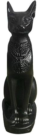 TOPBATHY Alte ägyptische Göttin Katze Bastet Statue Schwarze Bastet Katze Figur Harz Glück Katze Feng Shui Tier Skulptur für Reichtum Glück