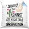 Trendation Lächle Du Kannst Sie Nicht Alle Anspucken Kissen mit Füllung 40x40 Llama Lama Alpaka mit Spruch Lustige Kissen mit Füllung 40x40 (Blau)