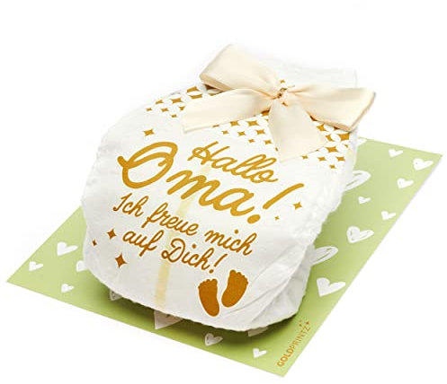goldprintz I Du wirst Oma Geschenk I Goldig bedruckte Windel-Postkarte I Schwangerschaft verkünden I Wir bekommen ein Baby verkünden I Verkündung Schwangerschaft I Babynews