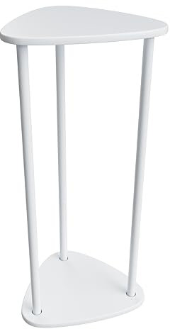 FIX 2 PLACE Blumensäule bis 63cm/ 25in hoch Weiss | Ständer für Blumen | Lautsprecherständer | Beistelltisch | klein Hocker | Indoor & Outdoor | Wetterfest