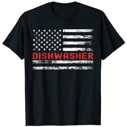 Lave vaisselle USA Flag Professional Retro Job Title T-Shirt