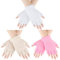 Geyoga 3 Paar Unisex Fingerlose Handschuhe Warme Mikrofaser Gestrickte Halbfinger Fäustlinge für Frauen (Kamel, Weiß, Rosa)