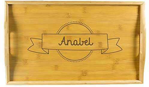 Calledelregalo Bandeja con Patas Personalizada con Nombre - Regalo Original - Bandeja grabada con Nombre - Bandeja de Desayuno