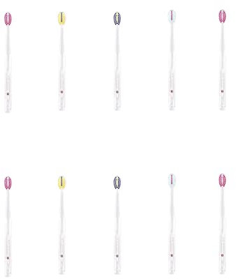 20x Tello Brush Ultra Soft 4920 Ortho - KFO Handzahnbürste für Erwachsene mit super weichen abgerundeten NOLLEX® Borsten -Zufällige Farbe