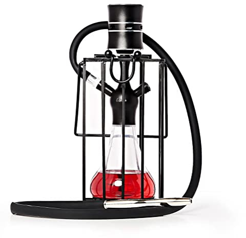Kit de shisha de vidrio eléctrico compacto y portátil con batería recargable y control de calor ajustable para una experiencia cómoda de cachimba