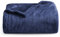 Oxford Homeware Fleece Blanket Sofa Throw Cuddly Reversible Soft Throws for Bed, Couch, Settee, Travel Lightweight and Breathable Blanket fit All Season (Navy, Twin/Double)