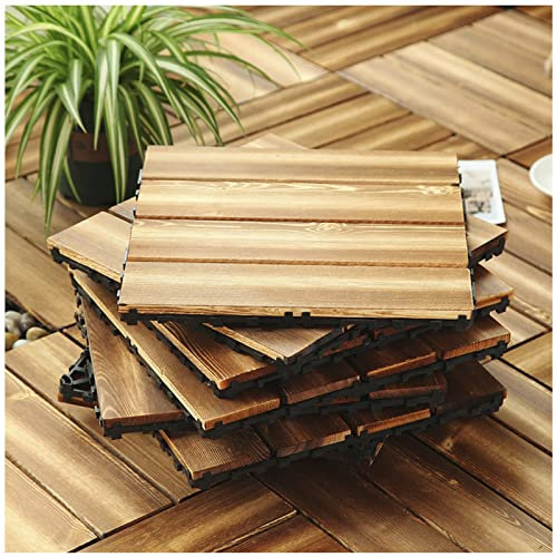 Holzfliesen 30x30cm Terrassenfliesen, Balkonfliesen mit Drainage Klicksystem, Zuschneidbar Wasserdicht Klickfliesen Holzfliesen für Veranda, Pool, Balkon, Hinterhof, Badezimmer, Garage,30 PCS