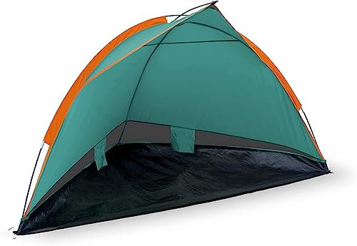 Strandmuschel Ultralight - ca. 220 x 120 x 115 cm | UV-Schutz 30 | inkl. Tragetasche & Heringe | Strandzelt, Sonnenschutz für Strand, Garten & Camping (türkis)