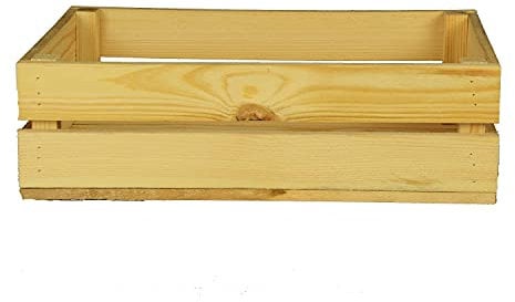 WOOD Holzkiste 4er Set 40x30x12 cm – Natur Weinkiste & Aufbewahrungskiste – Obstkiste/Apfelkiste – Vintage Deko & Holzbox für Küche, Garten, Regal