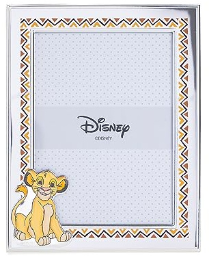 VALENTI & CO. – Disney Baby – Re Leone Simba - Cornice Portafoto in Argento per Bambini, Idea Regalo Battesimo, Nascita o Compleanno (13x18 cm)