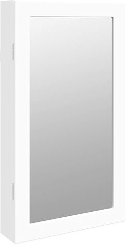 Tidyard Spiegel-Schmuckschrank Schmuckregal mit LED-Beleuchtung Spiegelschrank Schmuckorganizer Sipegelschrank hängend Hängeschrank 37,5 x 10 x 67 cm (B x T x H) für Tür und Wandmontage,abschließba