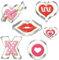 UKoosien Lot de 6 emporte-pièces pour la Saint-Valentin - Grand cœur, mini cœur, lèvres, X et O - Emporte-pièces pour biscuits pour enfants