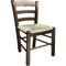 Sicignano - Silla Mezzana de madera, asiento de paja, respaldo de 33 cm, 3 varillas, color nogal, 42,5 x 37 x 70 cm de altura, peso 5 kg – Artesanal, decoración rústica, restaurante y granja,