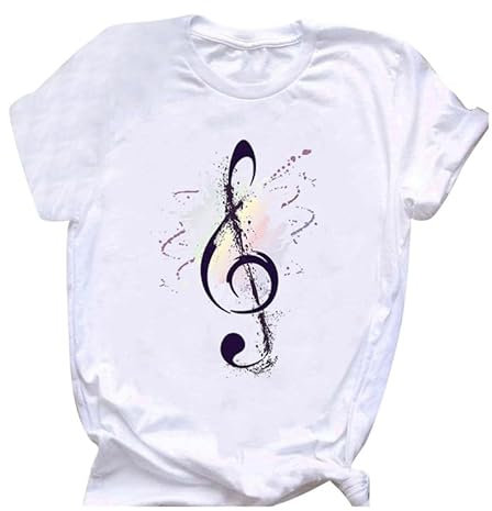 Damen Zumba Tanzkurs Musik Symbol Gedruckt Kurzarm T-Shirt y2k Mode Lose Kurzarm Top