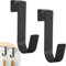 Over Door Hanger Hooks, 2Pcs Wreath Hanger for Front Door, Black Coat Hooks Multifunctional Hanger for Desktop Wardrobe Drawer Kitchen Garden