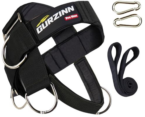 Neck Harness Padded Strength Trainer-Improve Neck Strength and Reduce Neck Pain,Neck Trainer with 37 inch/95 cm Heavy Duty Rope,Adjustable & Omnidirectional Neoprene Strap, Neck Harness for Gym & Home