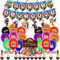 Pianocean Game Birthday Party Decorations, 46pcs Rob-lox Balloon Decoration Set Happy Birthday Banner, Balloons, Hanging Swirls, Cake Topper for Boys Girls Game Theme Party Supplies