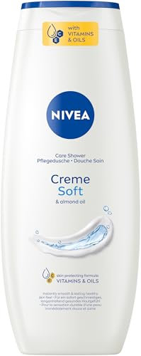 NIVEA Crème douce - Gel douche avec vitamine C et E et huile d'amande naturelle - Soin de douche hydratant et pH neutre pour la peau - Parfum délicat (500 ml)