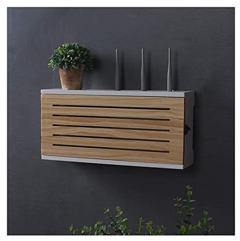 Inspection Door, Wandmontierter Router aus Massivholz, Set-Top-Box, Aufbewahrungsbox, Aussortierregal, TV-Buchse in der unteren Reihe, Okklusionsbox, WLAN-Router(Small)