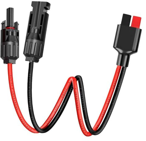 Beatific Solarstecker auf Anderson Kabel, 45A 10AWG Solar zu Anderson Adapter, Solar zu Anderson Stecker Kabel, Solarpanel Verlängerungskabel für Tragbare Generatoren Energiespeicher RV (60cm)