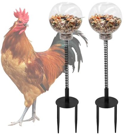 Dnoifne 2 Pack Chicken Peck Toy - Chicken Enrichment Swing Feeder, Slow Feeder for Hens, Ducks, Parrots & Poultry, Fun Coop Accessories for Birds