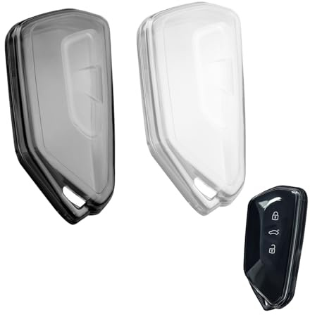 2 Stück Autoschlüssel Hülle VW Zubehör,VW Schlüsselhülle Golf 8 Schlüsselhülle,Schutzhülle für Autoschlüssel Schutzhülle,3-Tasten Schlüssel Cover für Golf 8 Zubehör VW Lamando Teramon Id.4X Id.3 Id.6X