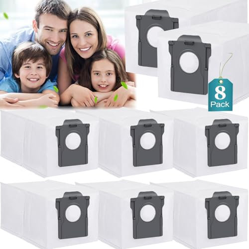 8 Stück Staubbeutel Zubehörset für Dreame D10 Plus Gen 2/L10s Ultra Gen 2/L40/X40/X50/L50 Ultra Saugroboter,3.2L großer Kapazität Staubsaugerbeutel Beutel Ersatzteil Zubehör