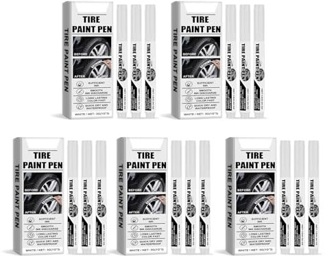 15 rotuladores para neumáticos de coche, para reparación de arañazos, pintura blanca, secado rápido, resistente al agua, resistente a la temperatura